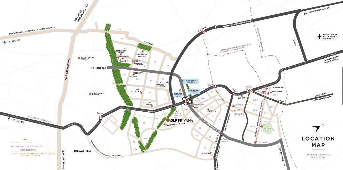 DLF Privana West Location Map