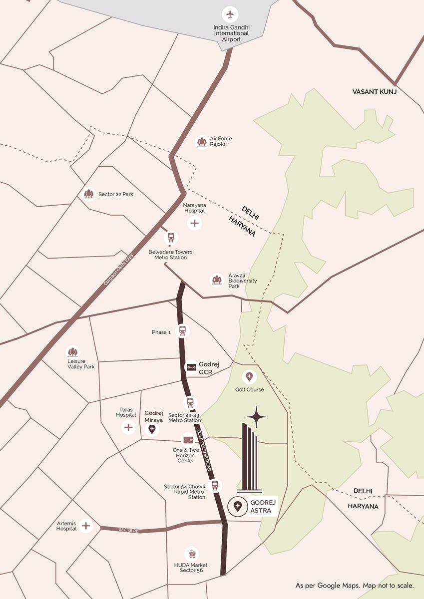 Godrej Astra Location Map