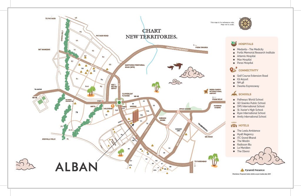 Pyramid Alban Location Map