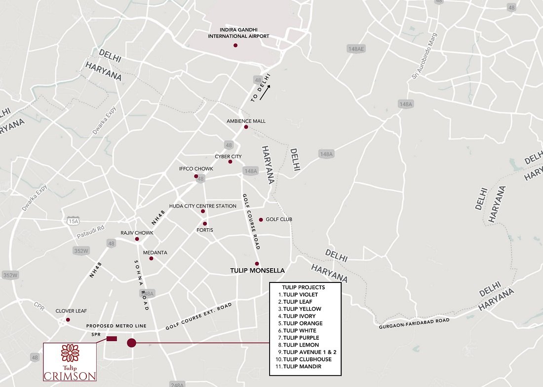 Tulip Crimson Location Map